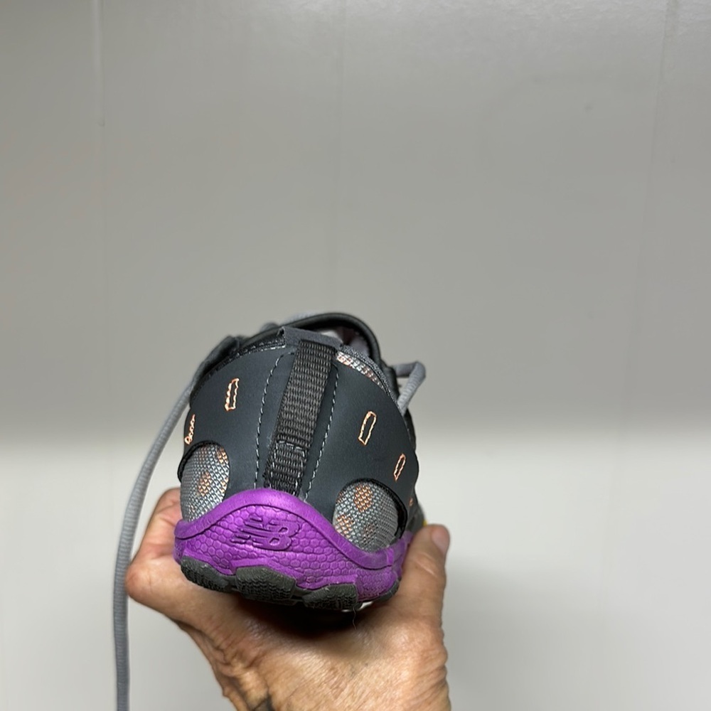 New Balance Gray and Purple Athletic Shoes with Mesh Upper - Picture 3 of 13